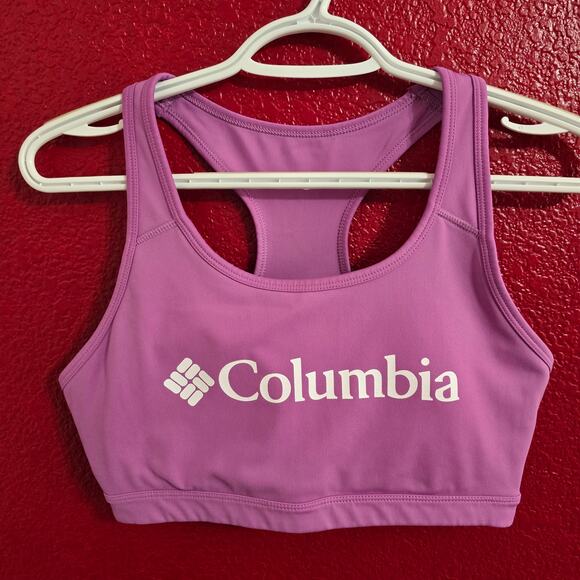 Columbia Logo Women's Racerback Sports Bra Lilac - Picture 5 of 5